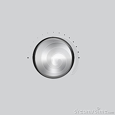 Vector illustration of metal volume knob Cartoon Illustration