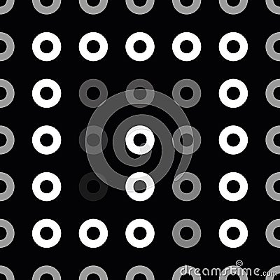 Circle pattern. Vector illustration of circles and zeroes seamless pattern. Noughts and crosses background Vector Illustration