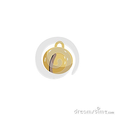 Vector illustration of classic golden bell used in falconry Vector Illustration