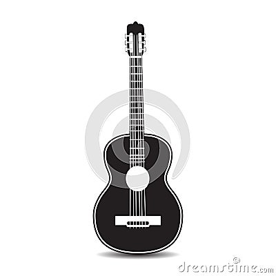 Vector illustration of classic guitar in flat style Vector Illustration