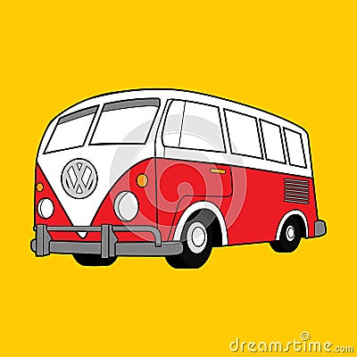 Vector illustration Classic Volkswagen Van Vector Illustration