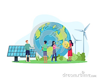 Vector illustration Clean energy concept Vector Illustration