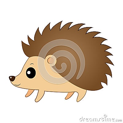 Vector illustration Cute Cartoon hedgehog Vector Illustration