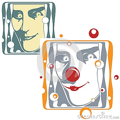 Vector illustration - clown and joker face Vector Illustration