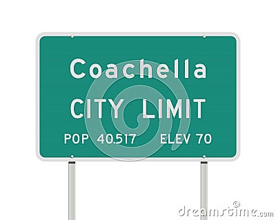 Coachella City Limits road sign Cartoon Illustration