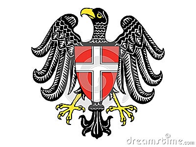 Coat of Arms of the Austrian State of Vienna Vector Illustration