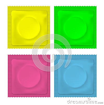 Vector illustration of color blank condom Vector Illustration