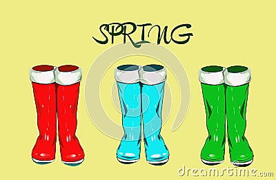 Vector illustration with color boots Vector Illustration