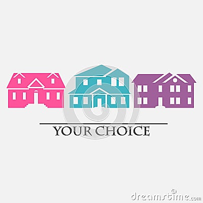 Vector illustration of color house set icon Vector Illustration