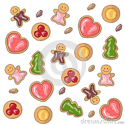 Vector illustration of colored cookies Vector Illustration