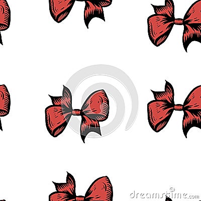 Vector Illustration colorful bow seamless pattern on white background Vector Illustration