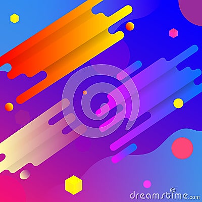 Vector drawing of colorful and bright background Cartoon Illustration