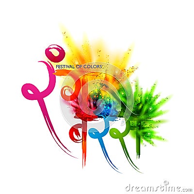 Vector illustration of Colorful Happy Hoil background for festival of colors in India Vector Illustration