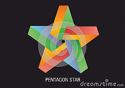 Vector illustration of colorful pentagon star. Vector Illustration