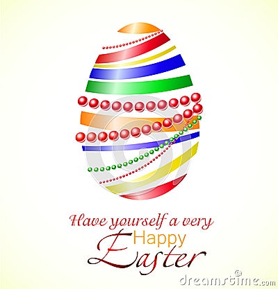 Vector illustration of colorful ribbon Easter egg Cartoon Illustration