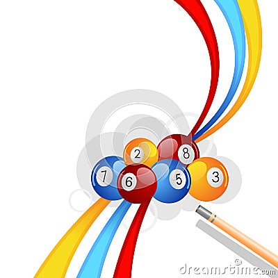 Colorful Snooker Ball Vector Illustration
