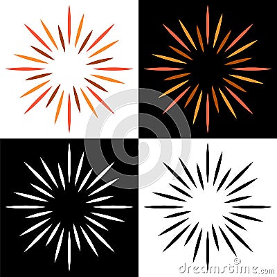 Sparkles starburst sunburst colorful logos Vector Illustration