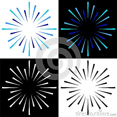 Sparkles starburst sunburst colorful logos Vector Illustration