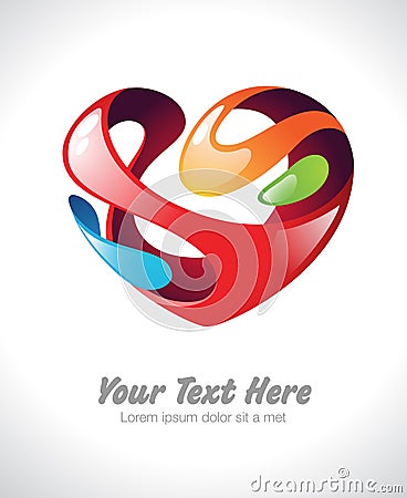 Vector illustration of a colorful stylized heart Vector Illustration