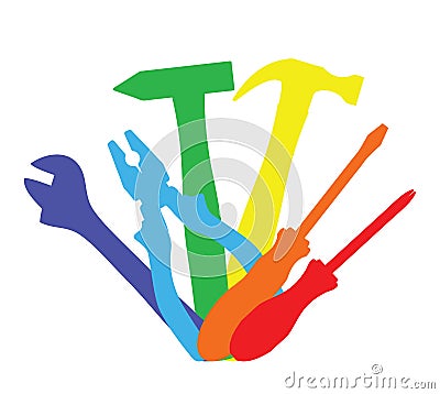 Colorful work tools Vector Illustration