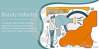 Vector illustration concept of beauty industry. Creative flat Vector Illustration