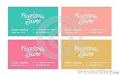 Vector illustration concept of business card template. Colorful on white background Vector Illustration