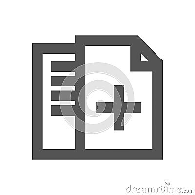 Vector illustration concept of Health medical Insurance icon. Black on white background Vector Illustration