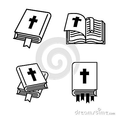 Vector illustration concept of Holy Bible book. Icon on white background Vector Illustration