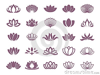 Vector illustration concept of a lotus logo. Icon on color background Vector Illustration