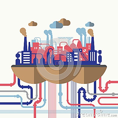 Vector illustration concept of nature pollution Vector Illustration