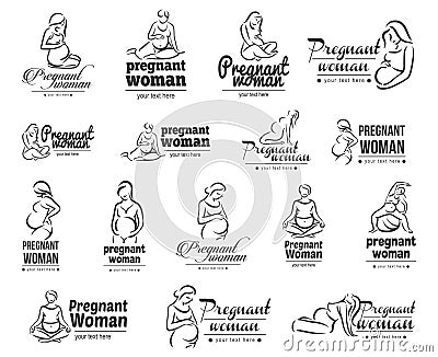 Vector illustration concept of pregnant yoga. Icon on white background Vector Illustration