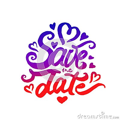 Vector illustration concept of Save the date lettering icon. Vector Illustration