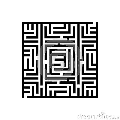 Vector illustration concept of Square labyrinth Maze. Icon on white background Vector Illustration