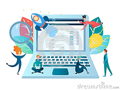 Vector illustration concept successful startup and business as a team Vector Illustration