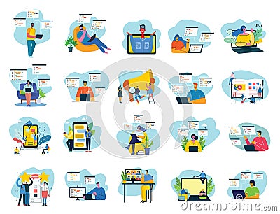 Vector illustration of concept of Team work, Business and Start up design backgrounds. tock vector illustration Vector Illustration