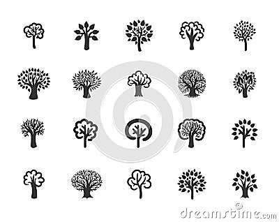 Vector illustration concept of tree. Black on white background Vector Illustration