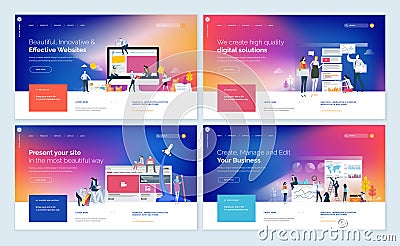 Set of creative website template designs Vector Illustration