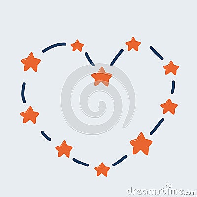 Vector illustration of constellation heart shape Vector Illustration