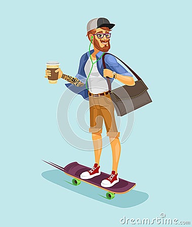 Vector illustration of a cool hipster Vector Illustration