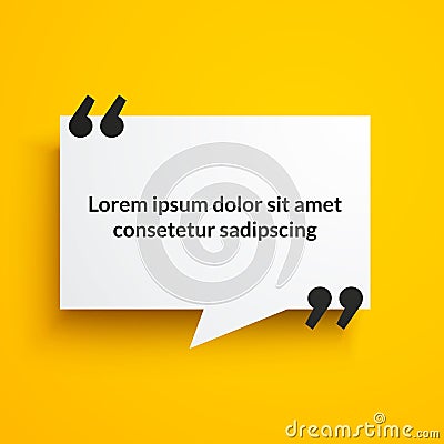 Vector Illustration Modern Speech Bubbel Field With Quotes For Your Text. Vector Illustration