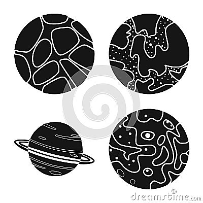 Vector design of cosmos and science logo. Collection of cosmos and planet vector icon for stock. Vector Illustration