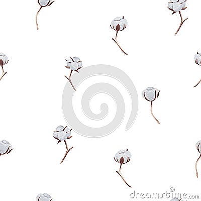 Vector Cotton Seamless Pattern Vector Illustration