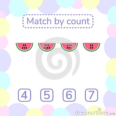 vector illustration. counting game for preschool children. mathe Vector Illustration