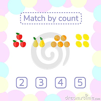 Vector illustration. counting game for preschool children. Vector Illustration