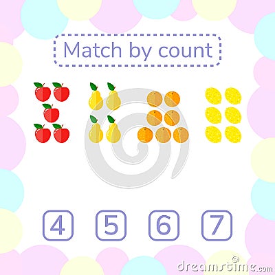 Vector illustration. counting game for preschool children. Vector Illustration
