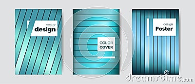 Vector illustration with covers set with text in gradient pastel cold colors Vector Illustration