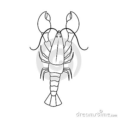 Vector illustration of crayfish and lobster symbol. Set of crayfish and boiled vector icon for stock. Vector Illustration