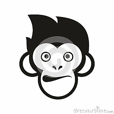 Crazy monkey chimpanzee logo on white background Vector Illustration