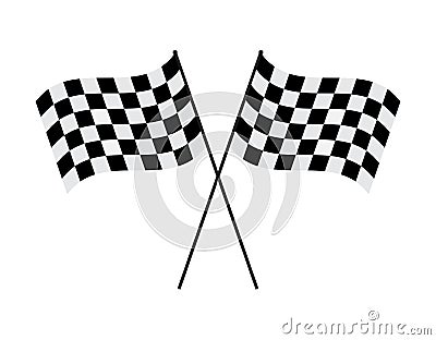 Vector illustration crossed checkered flag Vector Illustration