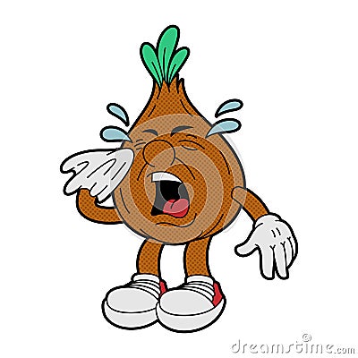 A vector illustration of a crying onion Vector Illustration